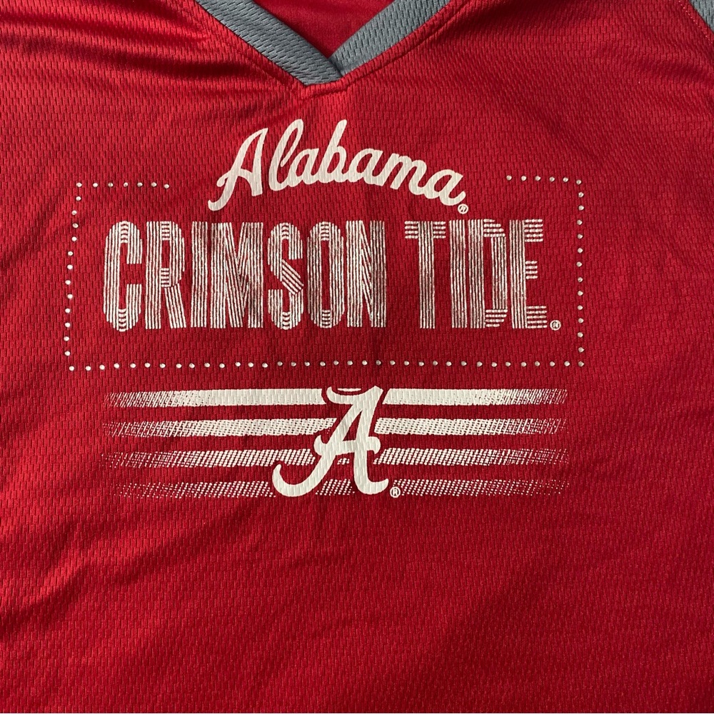 Alabama Crimson Tide Women's Red Mesh V-Neck Jersey Tee Size 2X Fan Wear - Picture 3 of 9